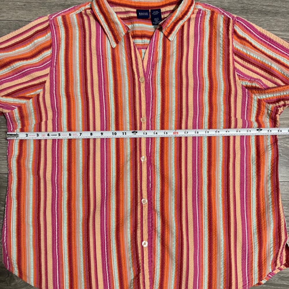 100% Cotton Basic Editions Button Up Shirt Size 3… - image 8